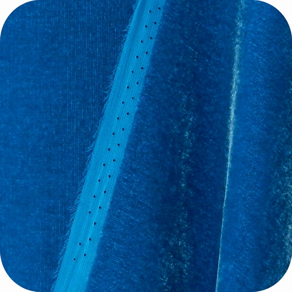 Silk rayon velvet, Turk blue