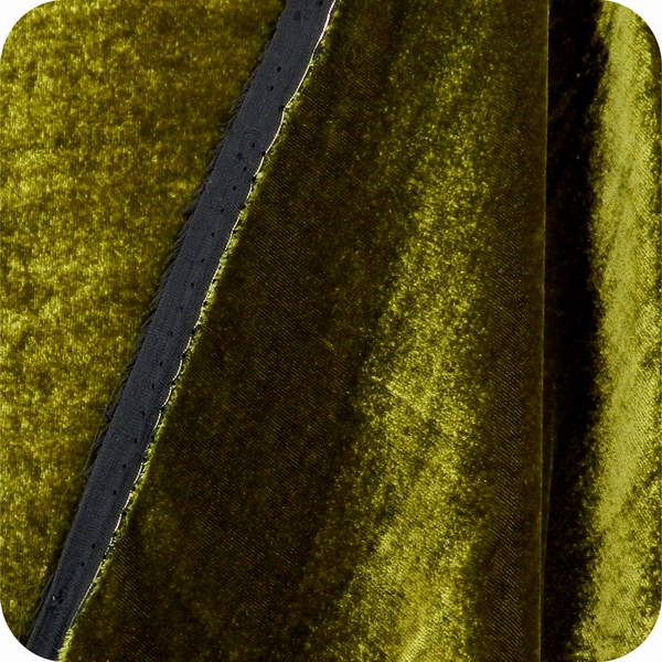 Silk rayon viscose velvet,Olive black