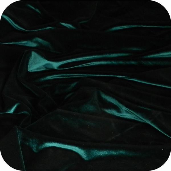 Polyester spandex stretch velvet,Dark green