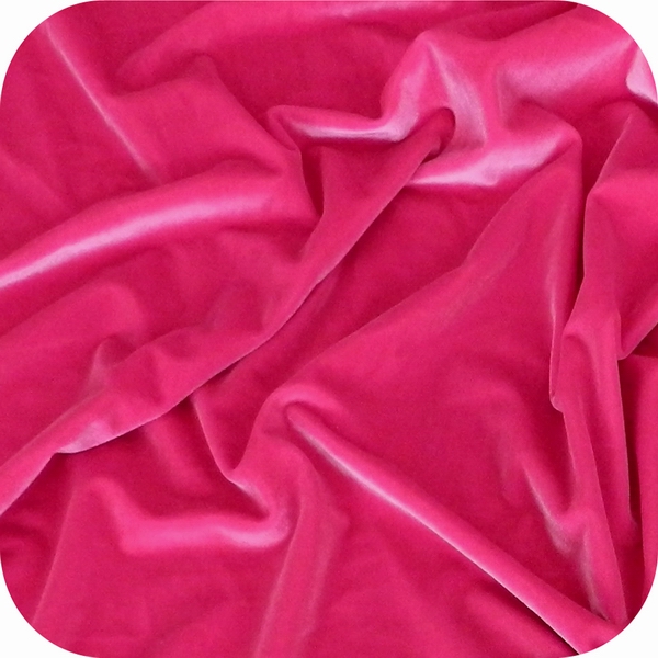 Polyester spandex stretch velvet,Deep pink