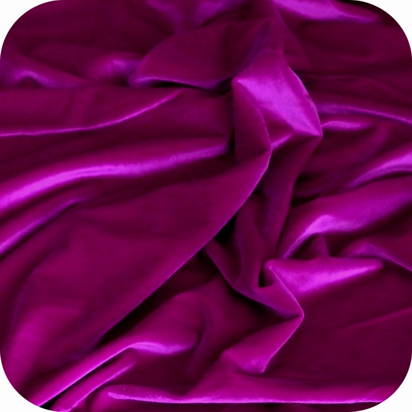 Polyester spandex stretch velvet,Magenta