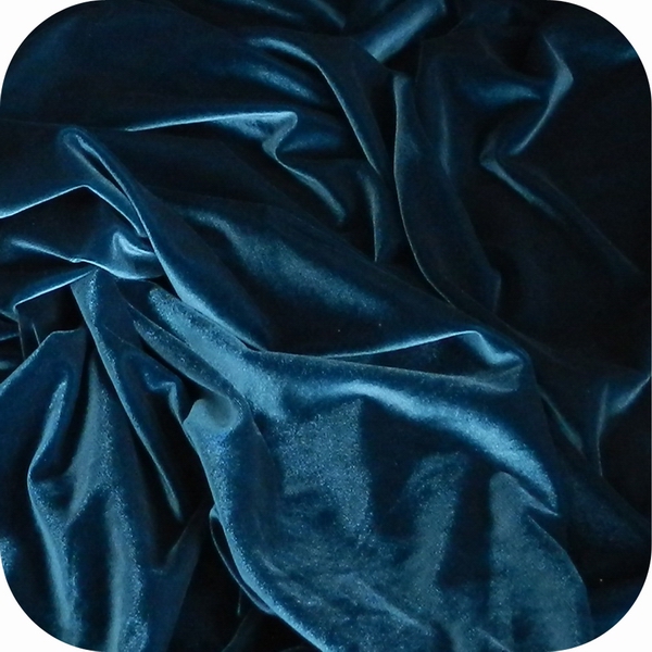 Polyester spandex stretch velvet,Metallic blue