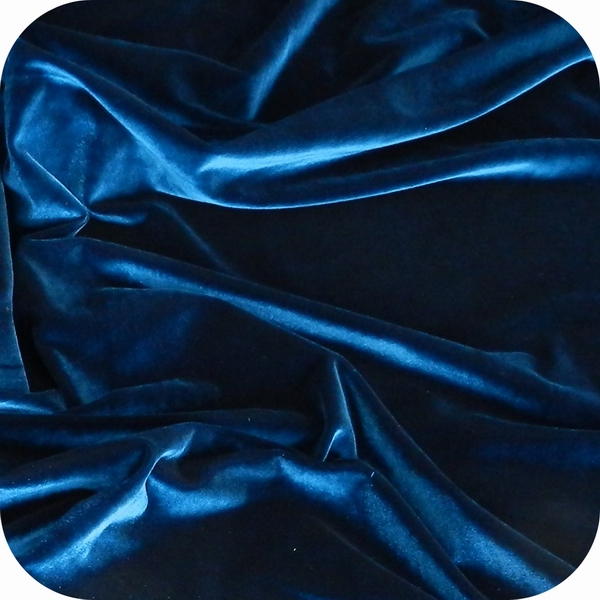 Polyester spandex stretch velvet,Prussian blue