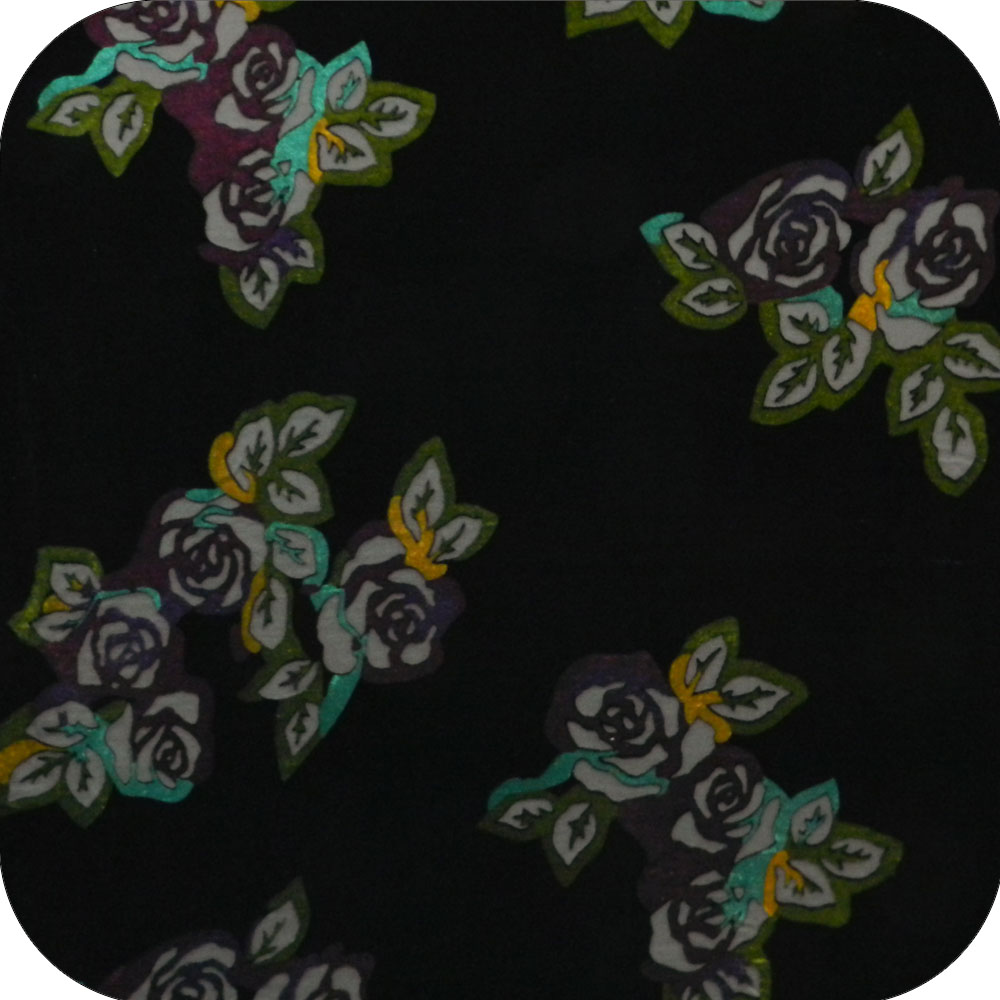 Silk rayon velvet,devore-burn out with discharge print