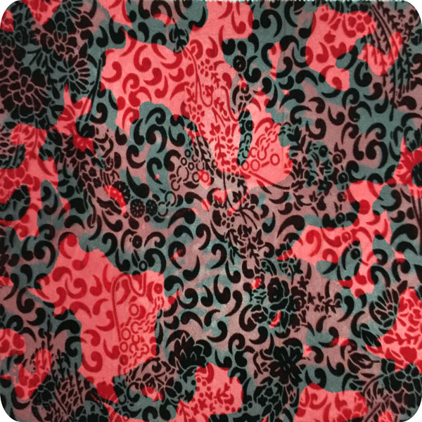 Nylon rayon viscose velvet,devore-burn out,double print